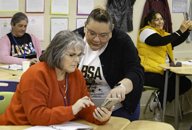 presenter teaching a class